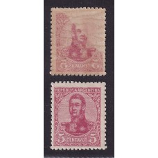 ARGENTINA 1908 GJ 285 ESTAMPILLA NUEVA MINT RETINTADO AL DORZO  